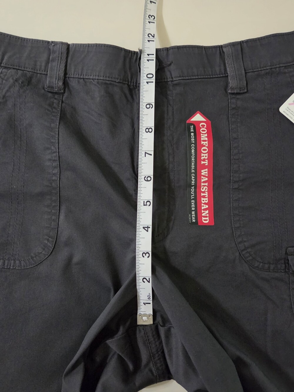 Lee Women's Grey Comfort Fit Stretch Capri Pants - Picture 6 of 15